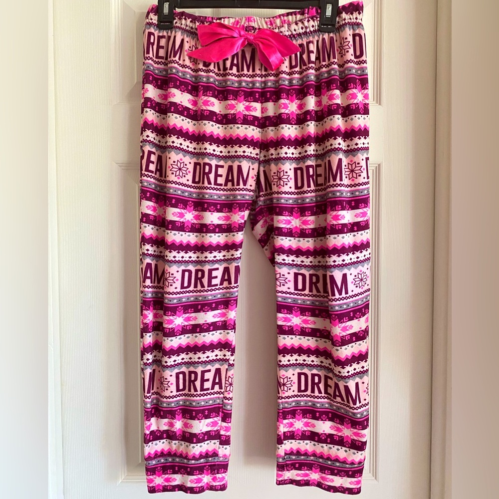 Justice PLUS 14 16 Pajama Pants DREAM Pink Burgundy